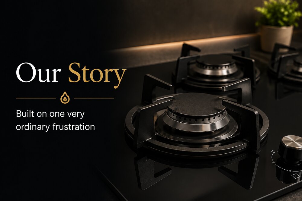 Technician servicing a gas hob burner