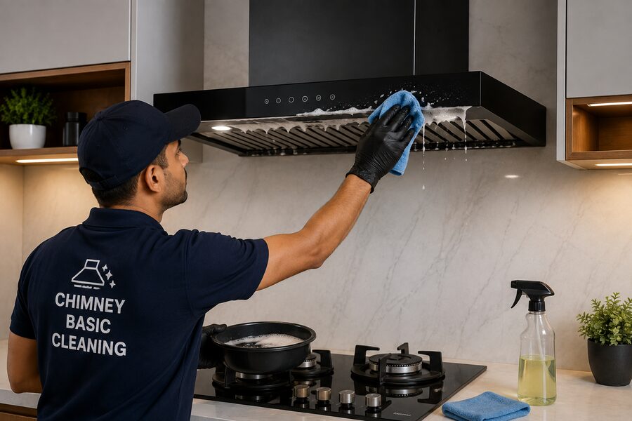 Chimney Basic Cleaning — filter and body degreasing