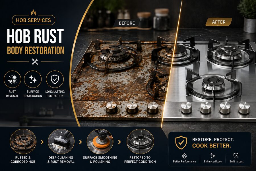 Hob Rust Body Restoration — corroded hob body refinished