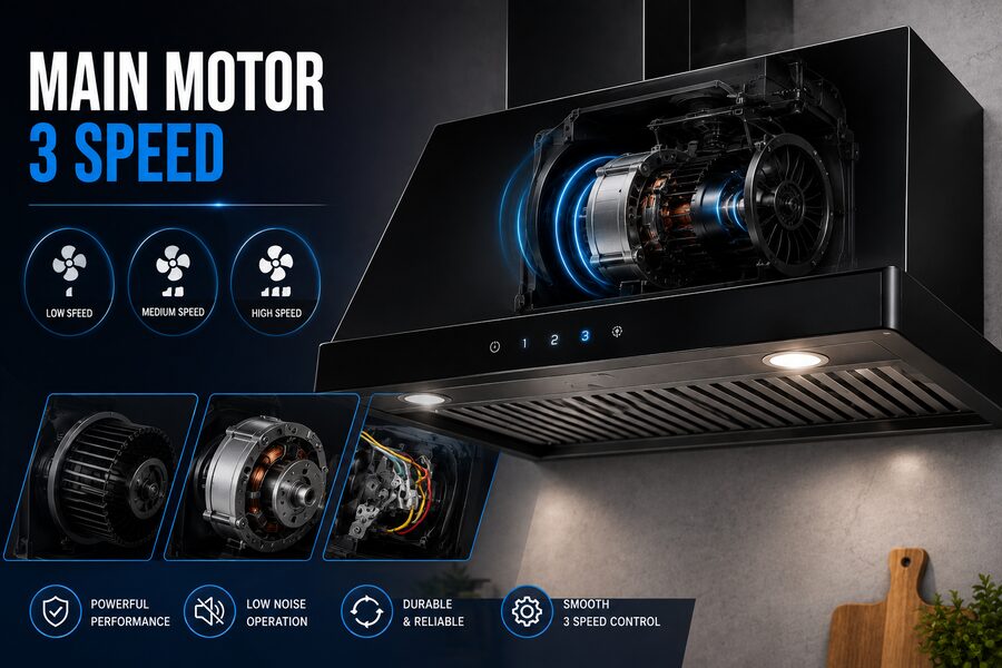 Main Motor — 3 Speed — chimney motor replacement